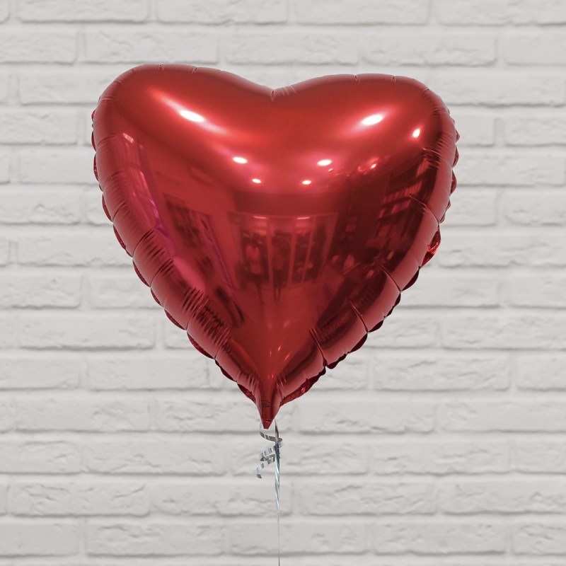 Фольгированный шар с гелием Красное сердце